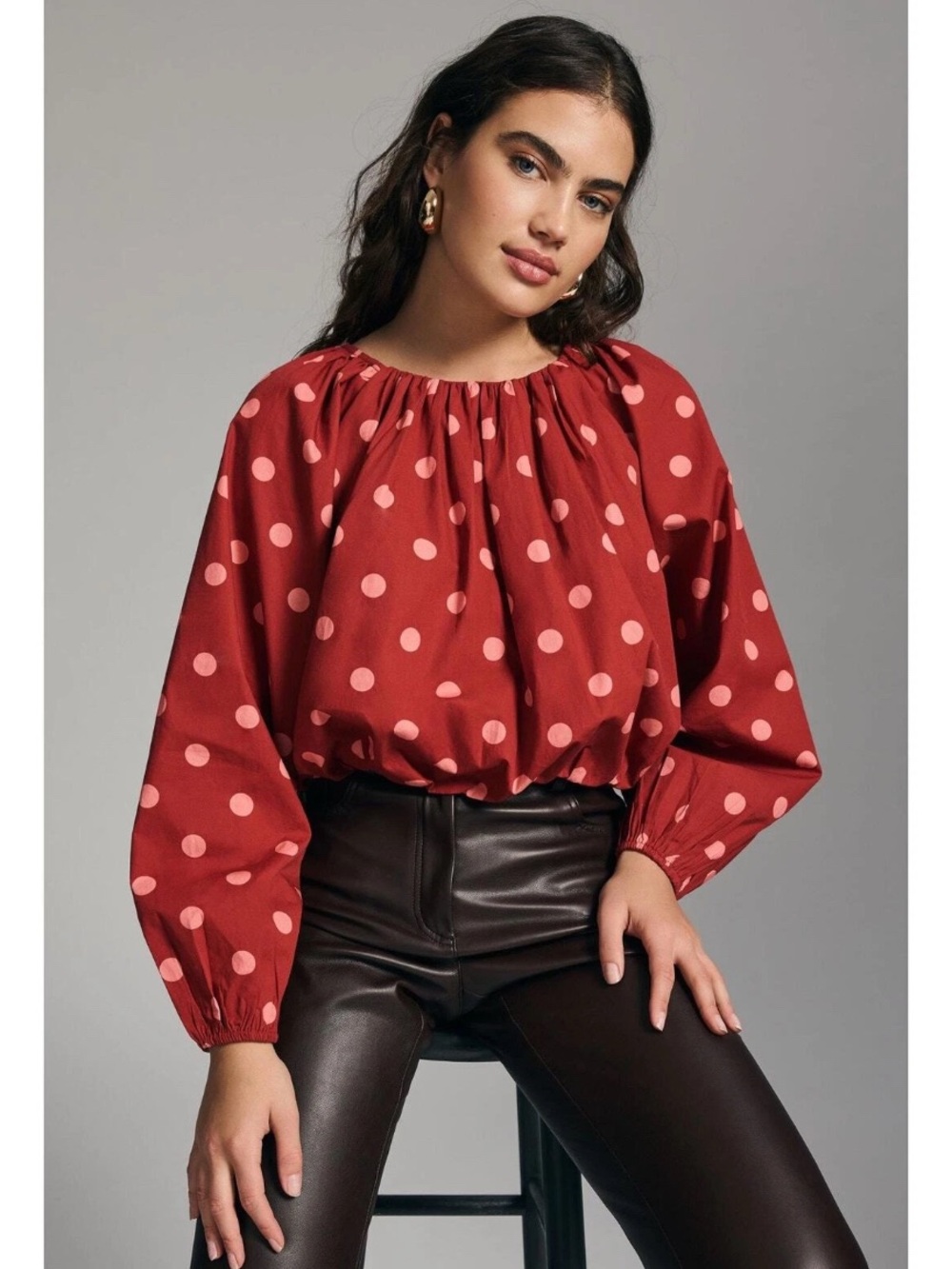 Anthropologie Maeve Poplin Bubble Blouse